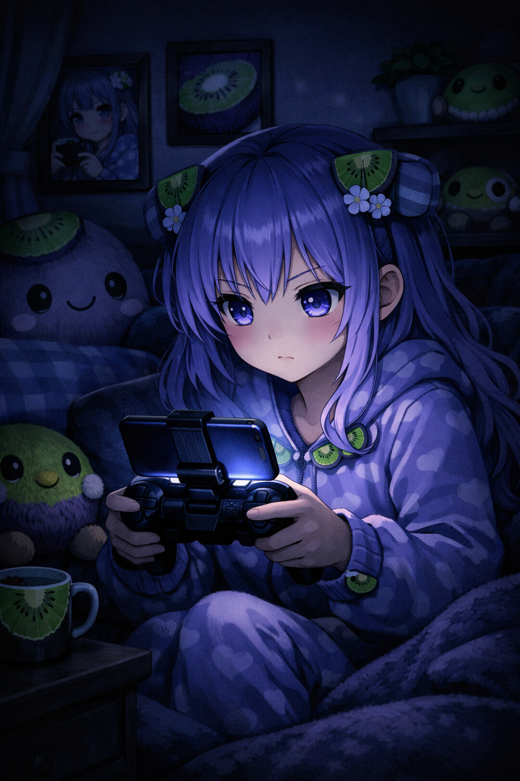 Anime Girl Gaming Dark Portrait